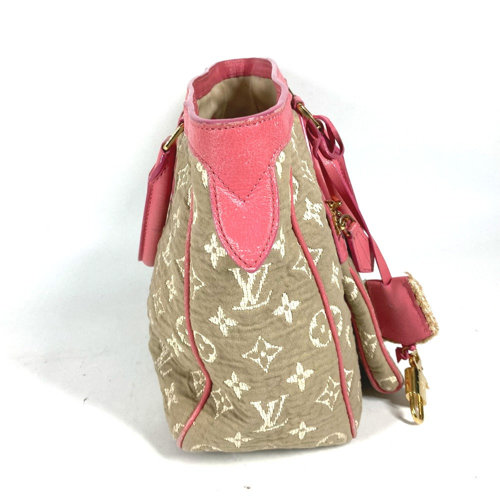 LOUIS VUITTON Tote Bag M93496 Leather / canvas pink Monogram Sabia Hippo MM