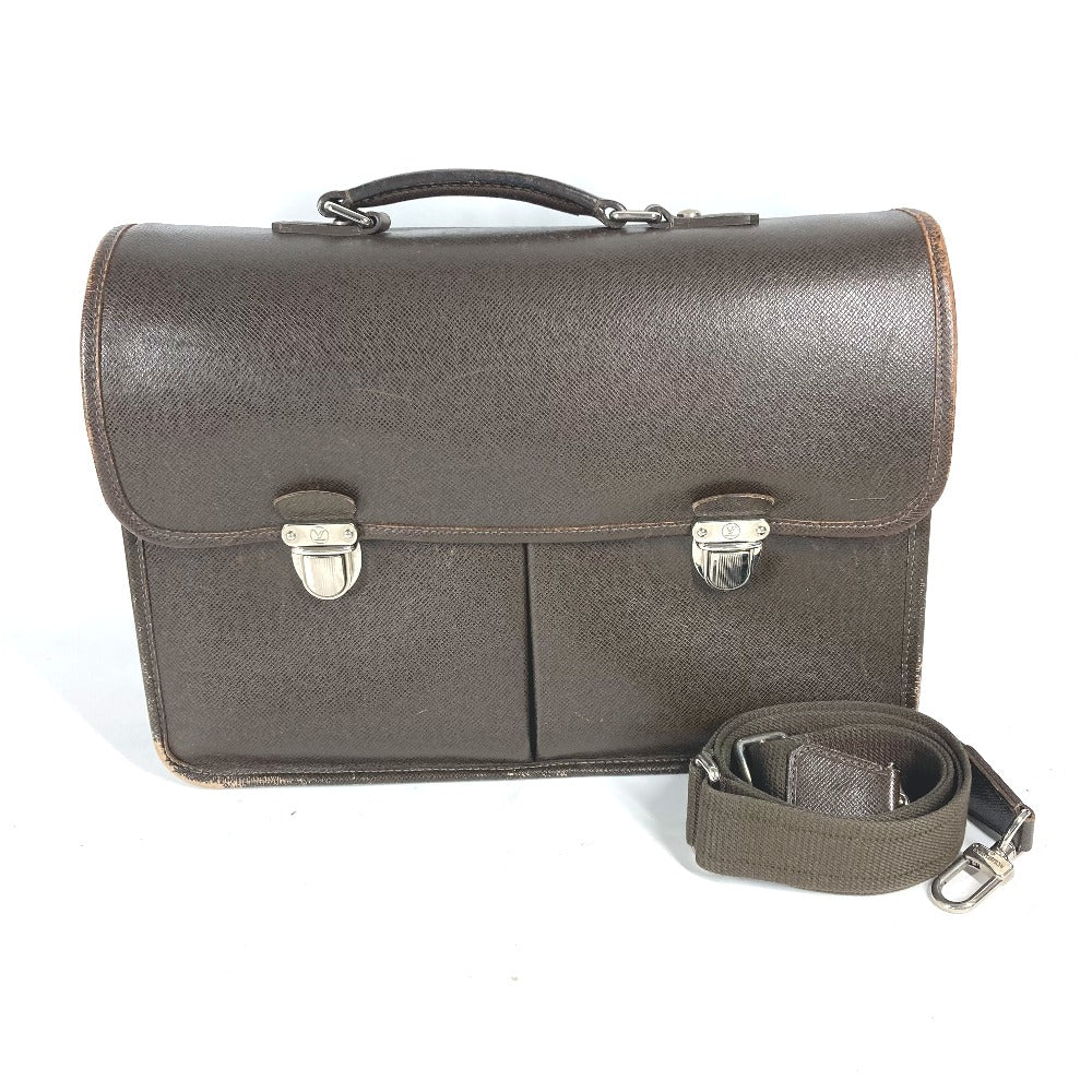 LOUIS VUITTON Business bag M32618 Taiga Leather Brown Taiga Anton mens