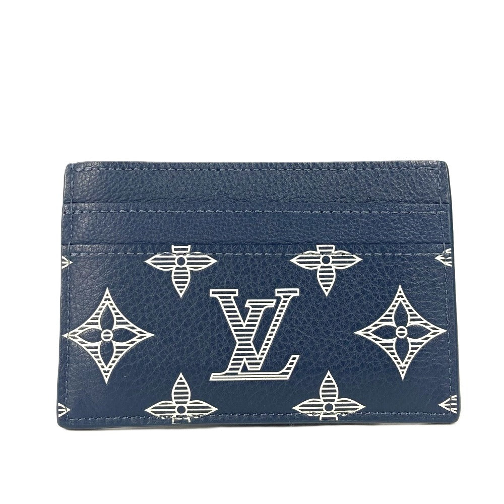 LOUIS VUITTON Card Case M83700 Monogram shadow leather Navy Monogram shadow Porto Carte Double unisex(Unisex)