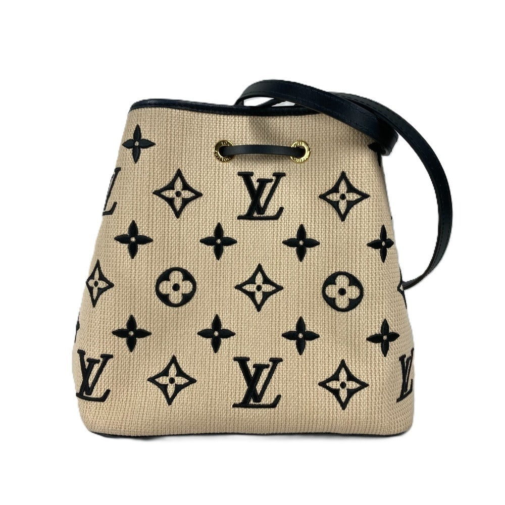 LOUIS VUITTON Shoulder Bag M23080 Cotton, Leather black monogram visor pool Neo Noe MM