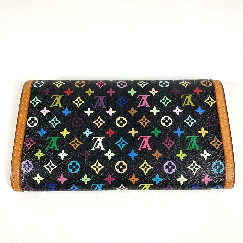 LOUIS VUITTON Long Wallet Purse M92658 Monogram multicolor canvas black Monogram multicolor Porte Tresor International unisex(Unisex)