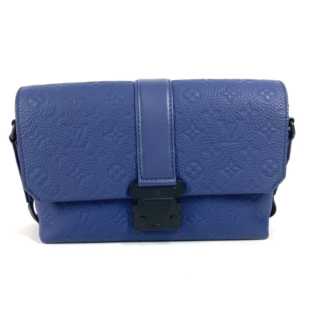LOUIS VUITTON Shoulder Bag M11692 Taurillon Clemence Leather blue Monogram emboss S Cape Messenger unisex(Unisex)