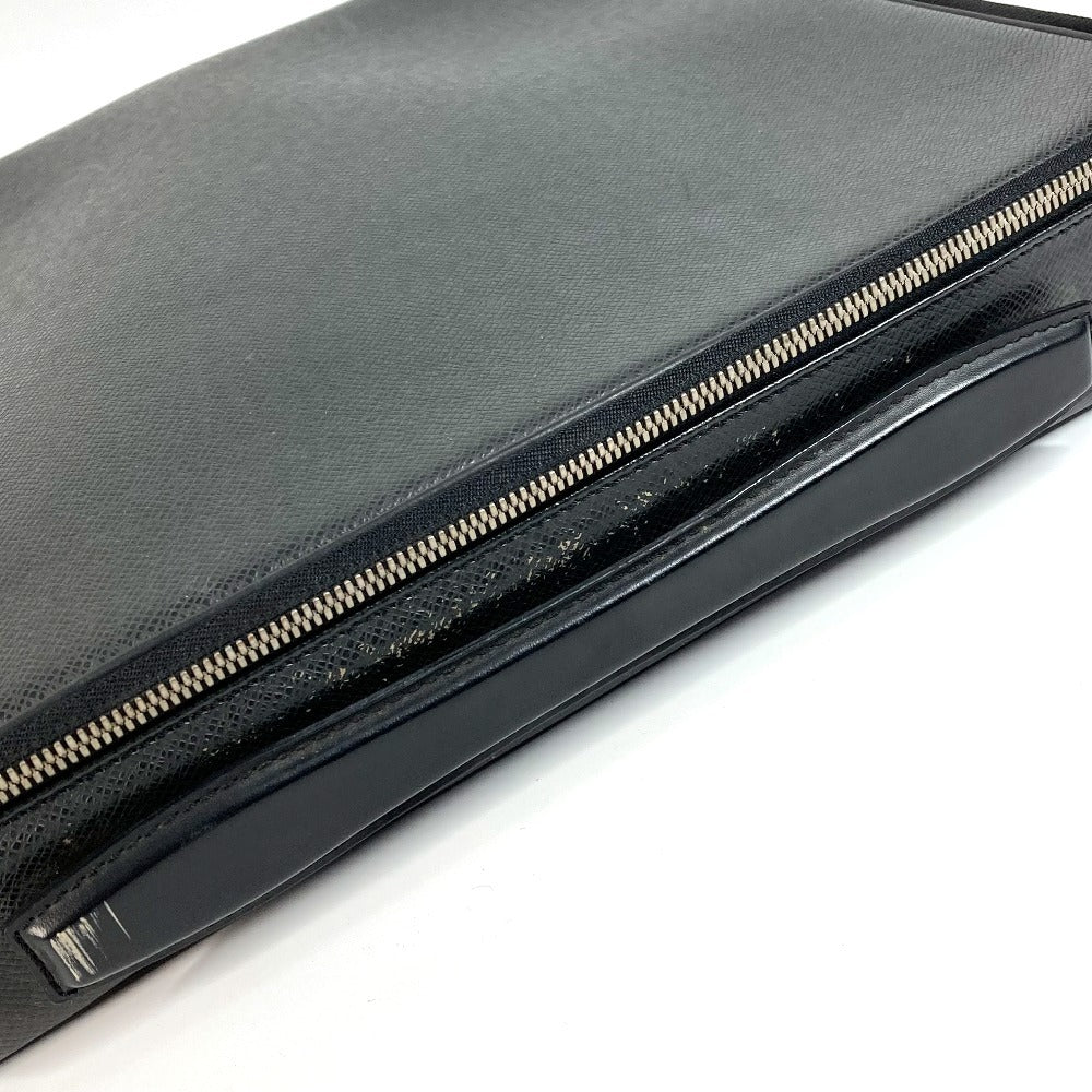 LOUIS VUITTON Handbag M30832 Taiga Leather black Taiga Porto Ordinatur Odessa Computer Case Women