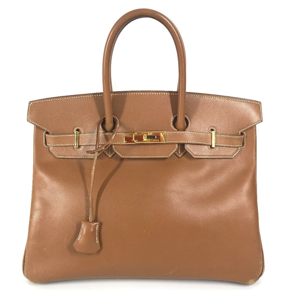 HERMES Handbag leather gold Tote Bag Birkin 35