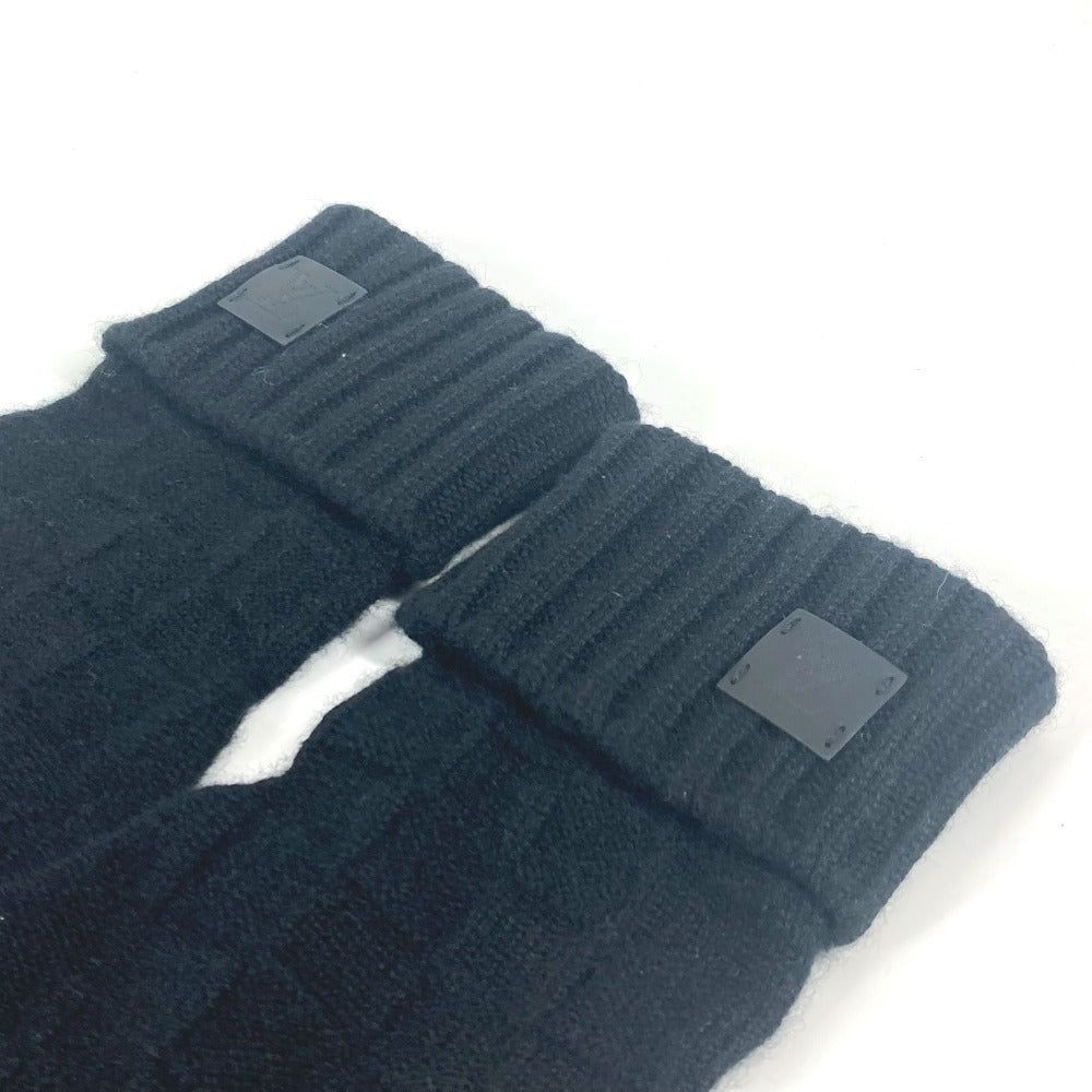 LOUIS VUITTON gloves M72682 cashmere black Leather Patch Leather Tag Gon Helsinki Damier