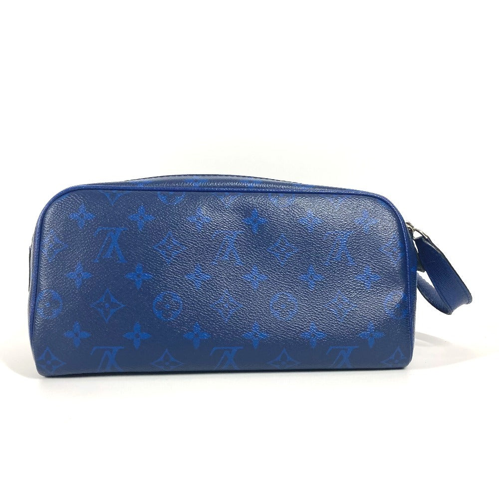 LOUIS VUITTON business bag M30849 Taiga Leather, Monogram Canvas blue Taigalama Dop kit
