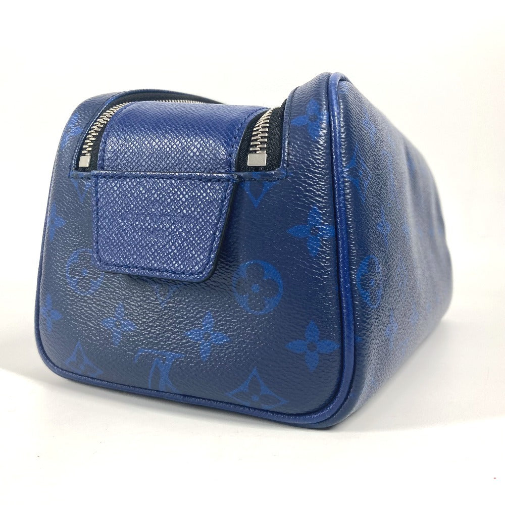 LOUIS VUITTON business bag M30849 Taiga Leather, Monogram Canvas blue Taigalama Dop kit