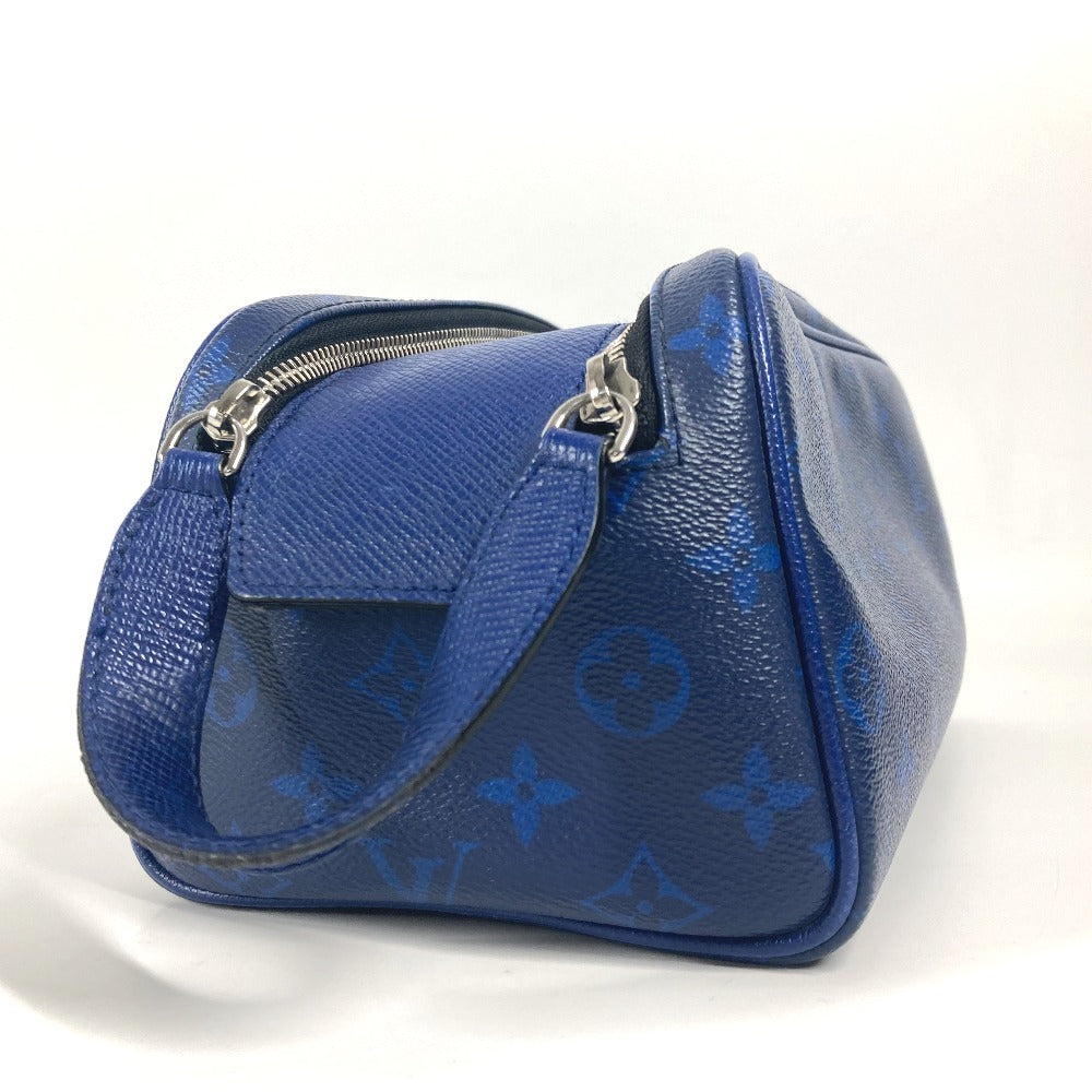 LOUIS VUITTON business bag M30849 Taiga Leather, Monogram Canvas blue Taigalama Dop kit