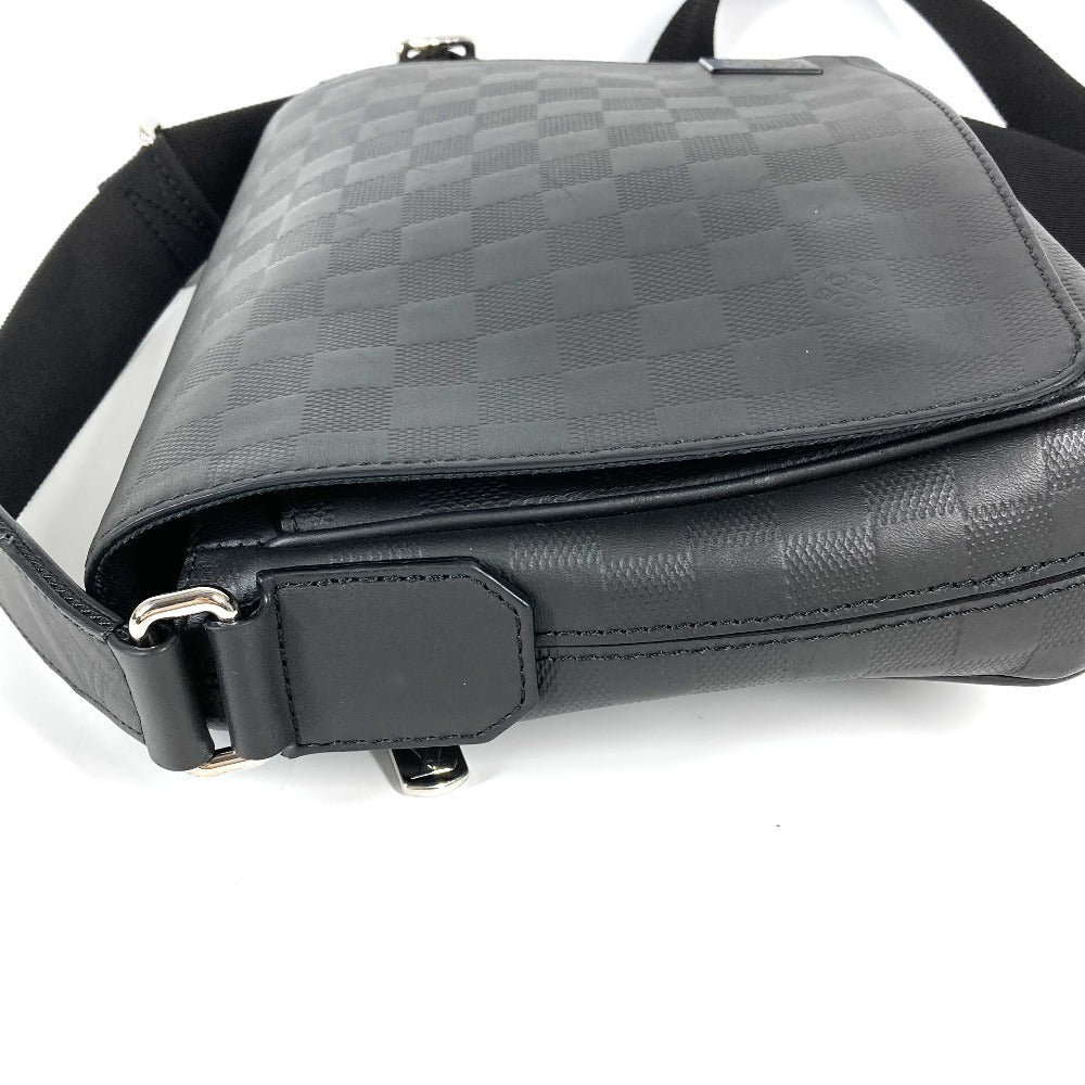 LOUIS VUITTON Shoulder Bag N42711 Damier Anfini Leather black Damier Anfini District PM NV3