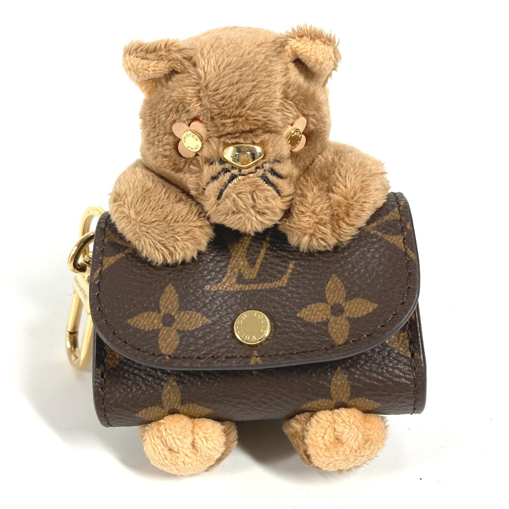 LOUIS VUITTON key ring M01561 Monogram canvas, fur Brown Monogram Cat Bag Charm: LV Cute Monogram