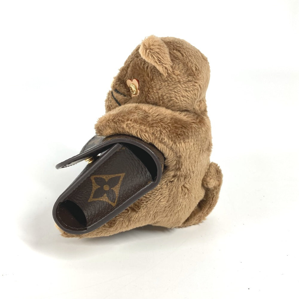 LOUIS VUITTON key ring M01561 Monogram canvas, fur Brown Monogram Cat Bag Charm: LV Cute Monogram