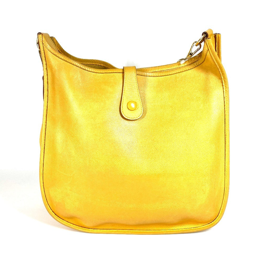 HERMES Shoulder Bag leather yellow Evelyn 1 GM Evelyn GM