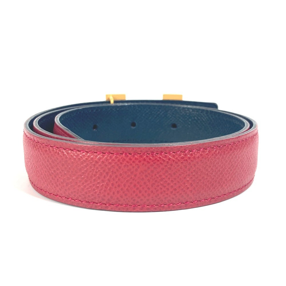 HERMES belt leather Red x navy H-Belt Constance Mini 65