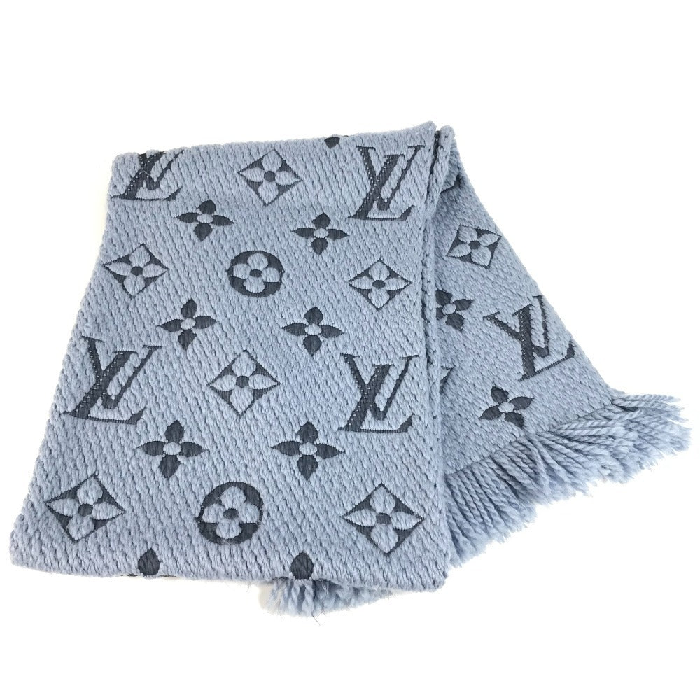 LOUIS VUITTON Scarf M75702 Wool, Silk blue Monogram Esharp Logomania