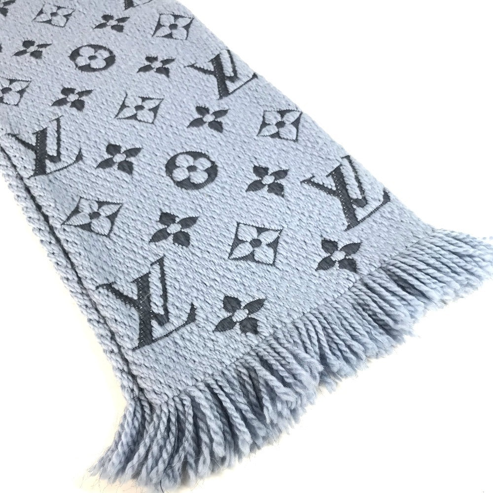 LOUIS VUITTON Scarf M75702 Wool, Silk blue Monogram Esharp Logomania