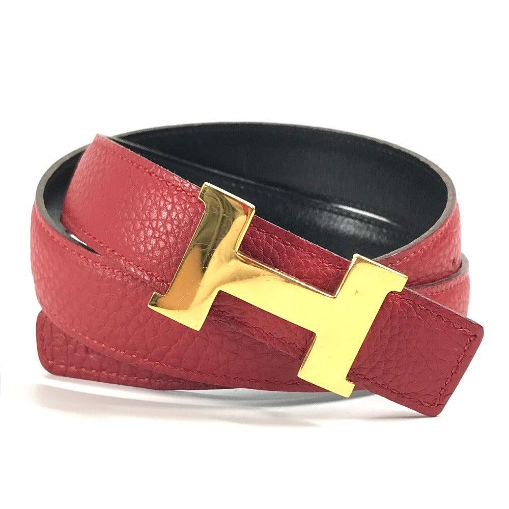 HERMES belt leather Red x black H Belt H Belt Constance 65
