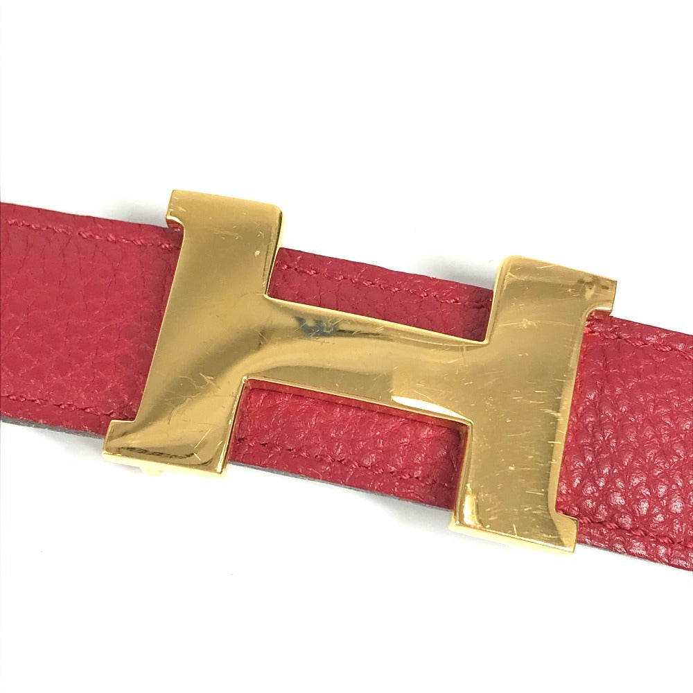 HERMES belt leather Red x black H Belt H Belt Constance 65