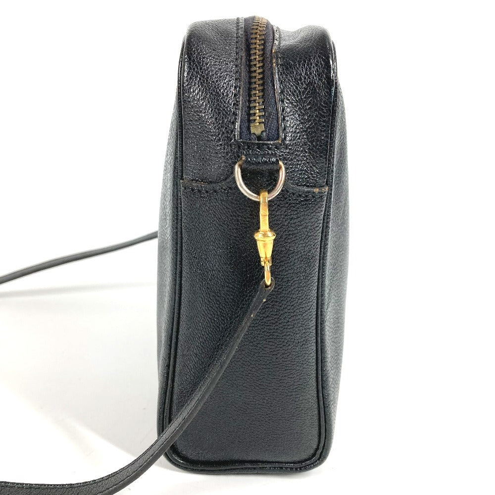 HERMES Shoulder Bag leather black vintage Jockey Horse Cheval