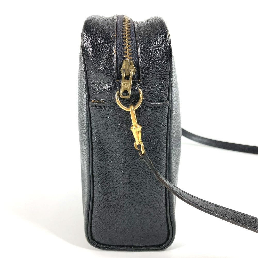 HERMES Shoulder Bag leather black vintage Jockey Horse Cheval