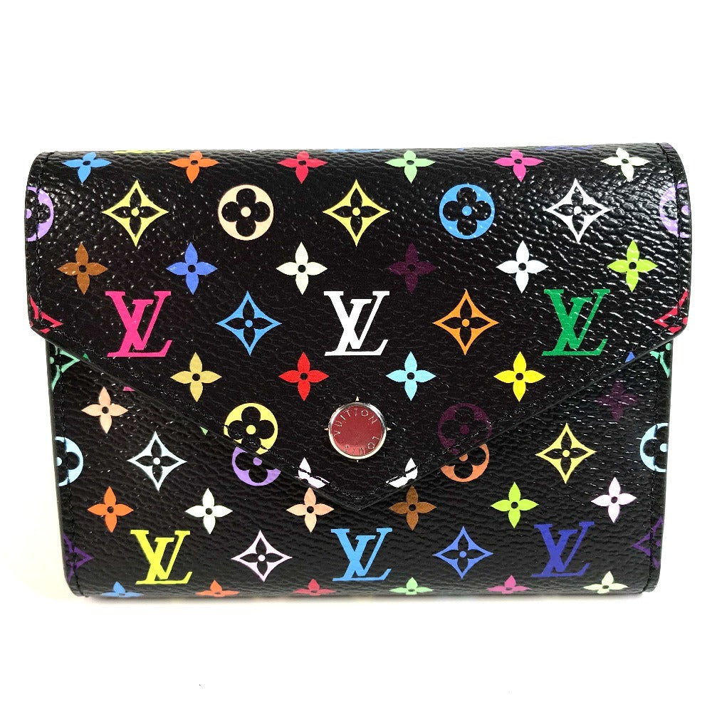LOUIS VUITTON Trifold wallet M14163 Monogram multicolor canvas black Monogram Multicolore Takashi Murakami LVxTM Portefeuille Victorine
