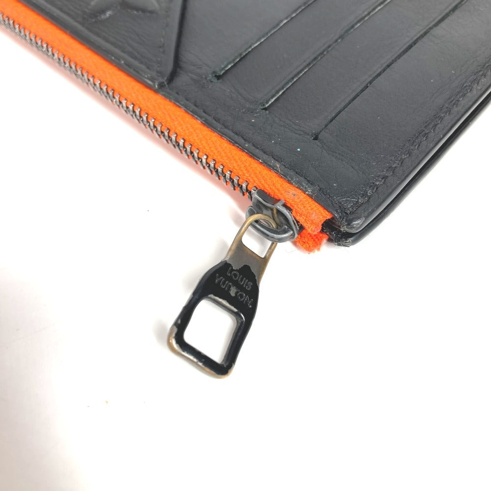 LOUIS VUITTON Coin case M80827 leather black Virgil Abloh Monogram Seal Coin card holder