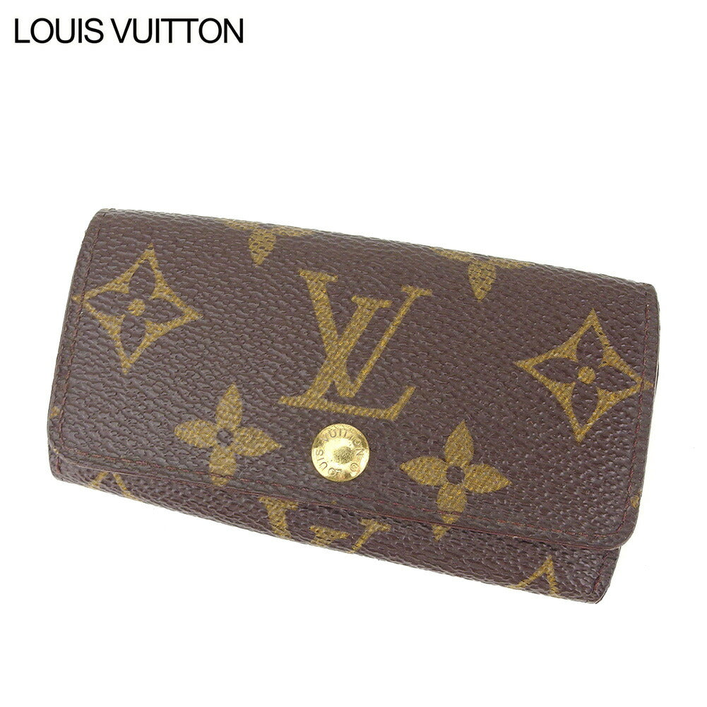 LOUIS VUITTON Key case Key holder M62631 Brown beige gold Multicles4