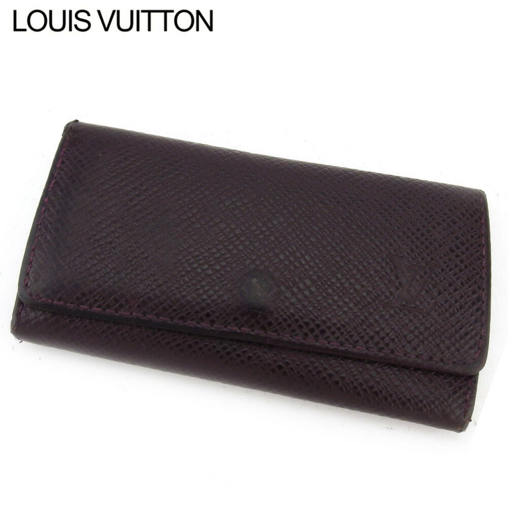 LOUIS VUITTON Key case Key holder M30526 Taiga Leather Bordeaux Multicles4