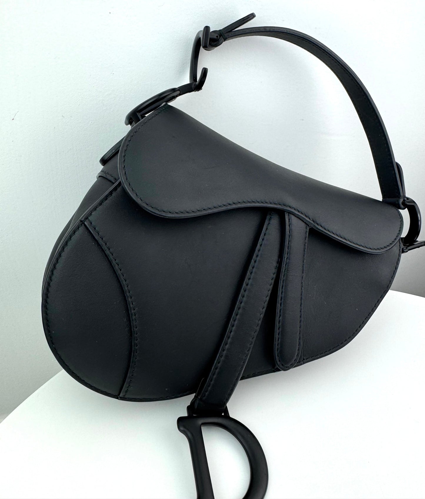Dior Ultra Matte Mini Saddle Black Ultramatte CalfskinBag