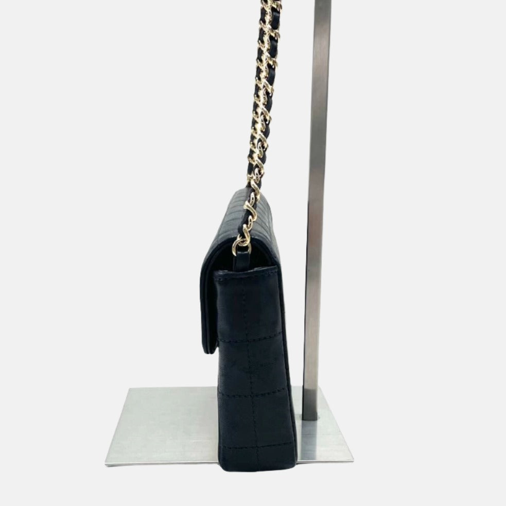 Chanel East West Chocolate Bar Black Leather