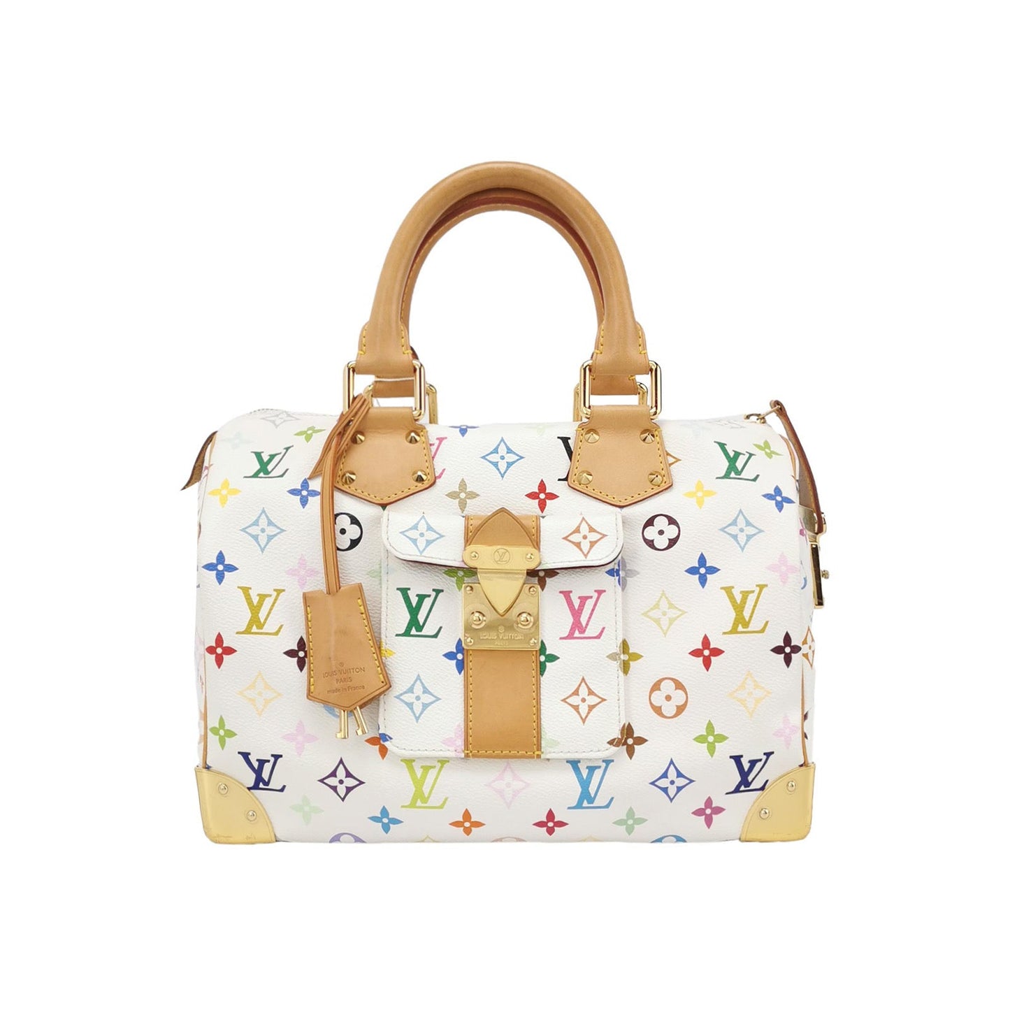 Louis Vuitton x Takashi Murakami Speedy 30 Lock White Multicolor