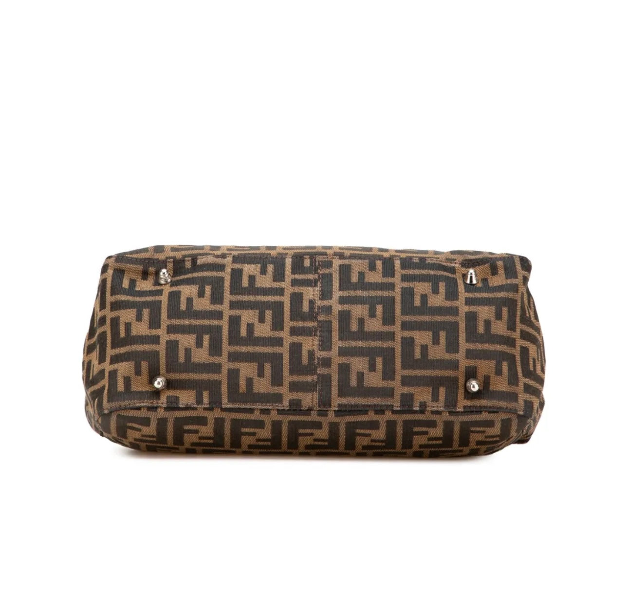 Fendi Vintage FF Handle Tote Zucca Canvas Small