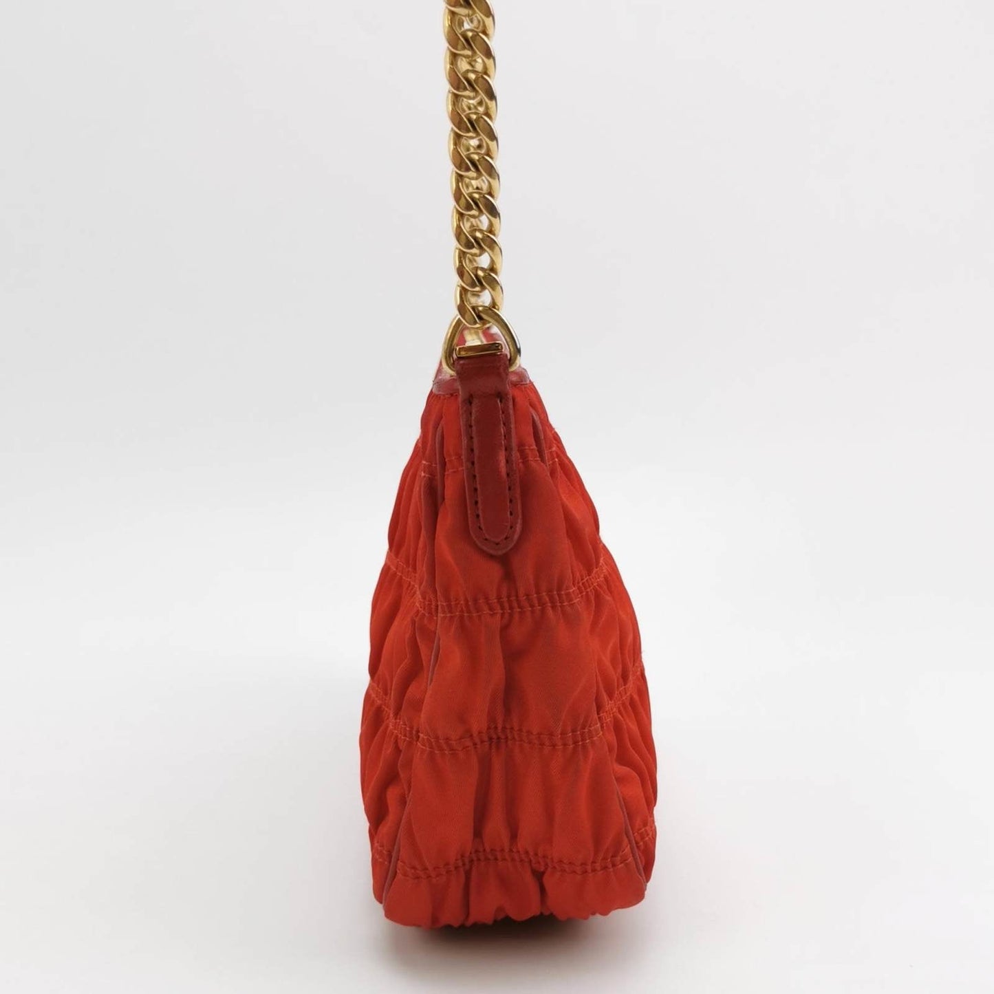 Prada Tessuto Nylon Gaufre Crossbody Bag Red with Gold-tone Hardware