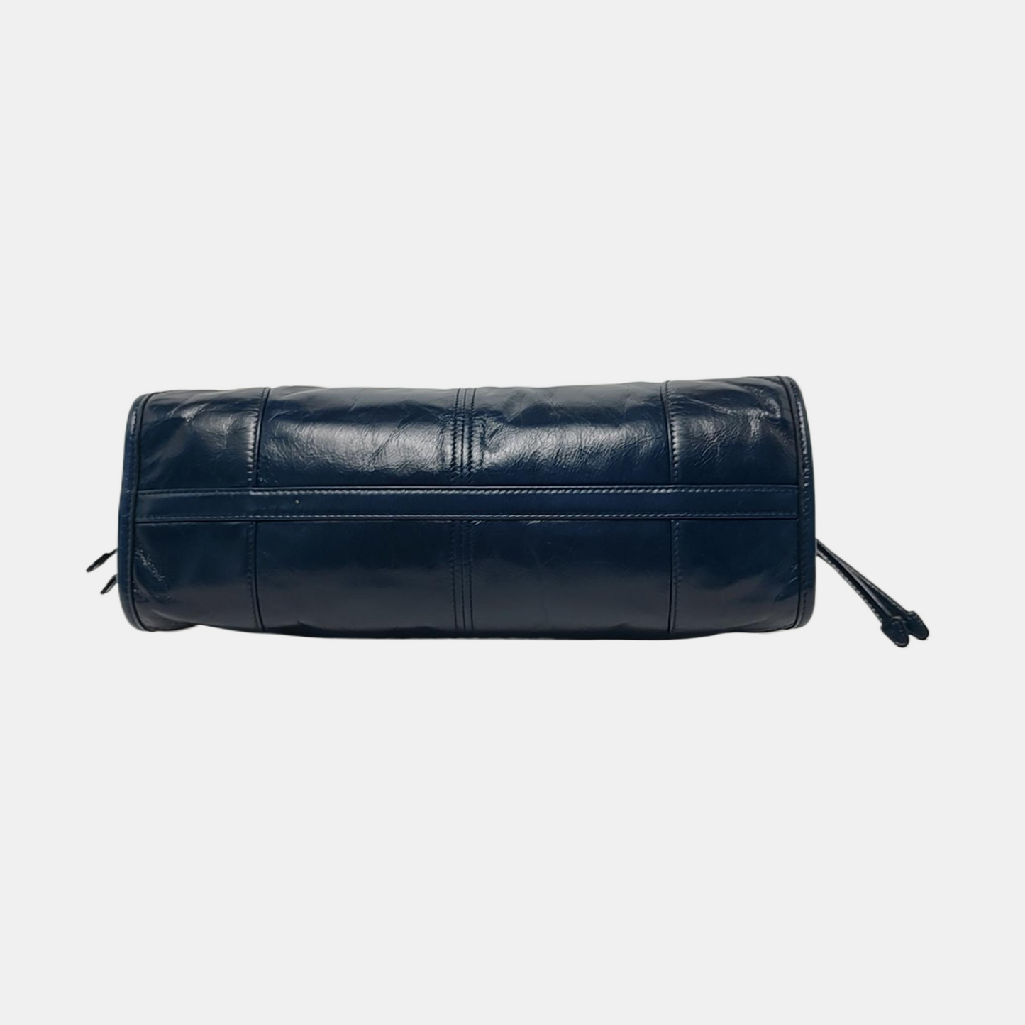 Prada Bonnie Medium Soft Lux Navy Shiny Calfskin Leather Shoulder Bag