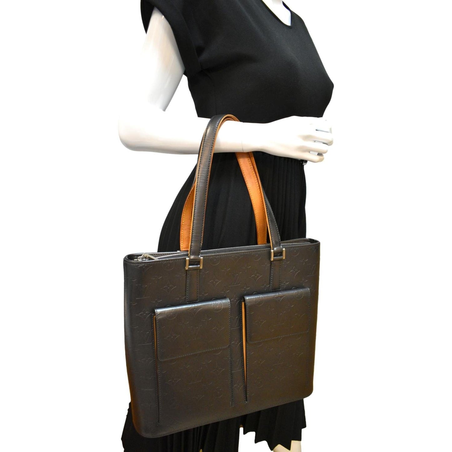 LOUIS VUITTON Willwood GM Monogram Mat Leather Tote Bag Black