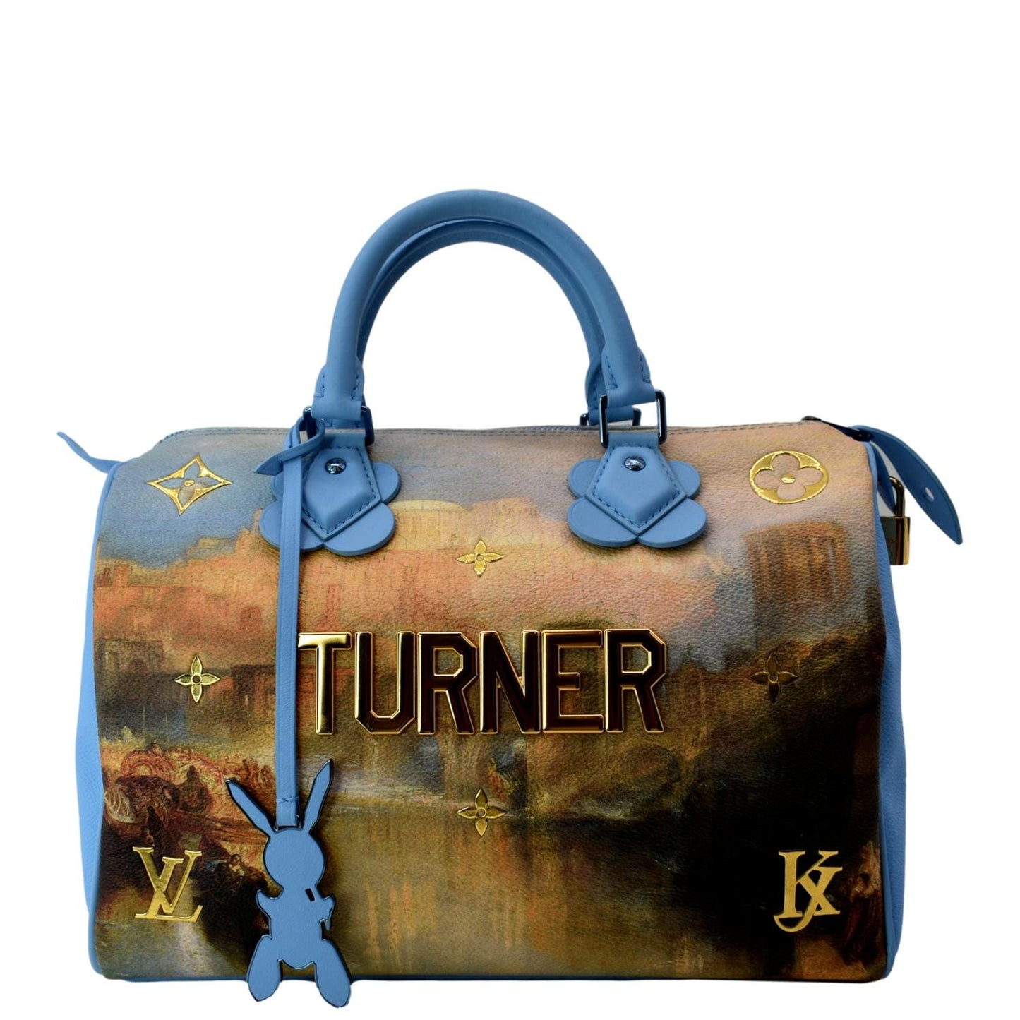 LOUIS VUITTON Jeff Koons Turner Speedy 30 Printed Canvas Satchel Bag Multicolor