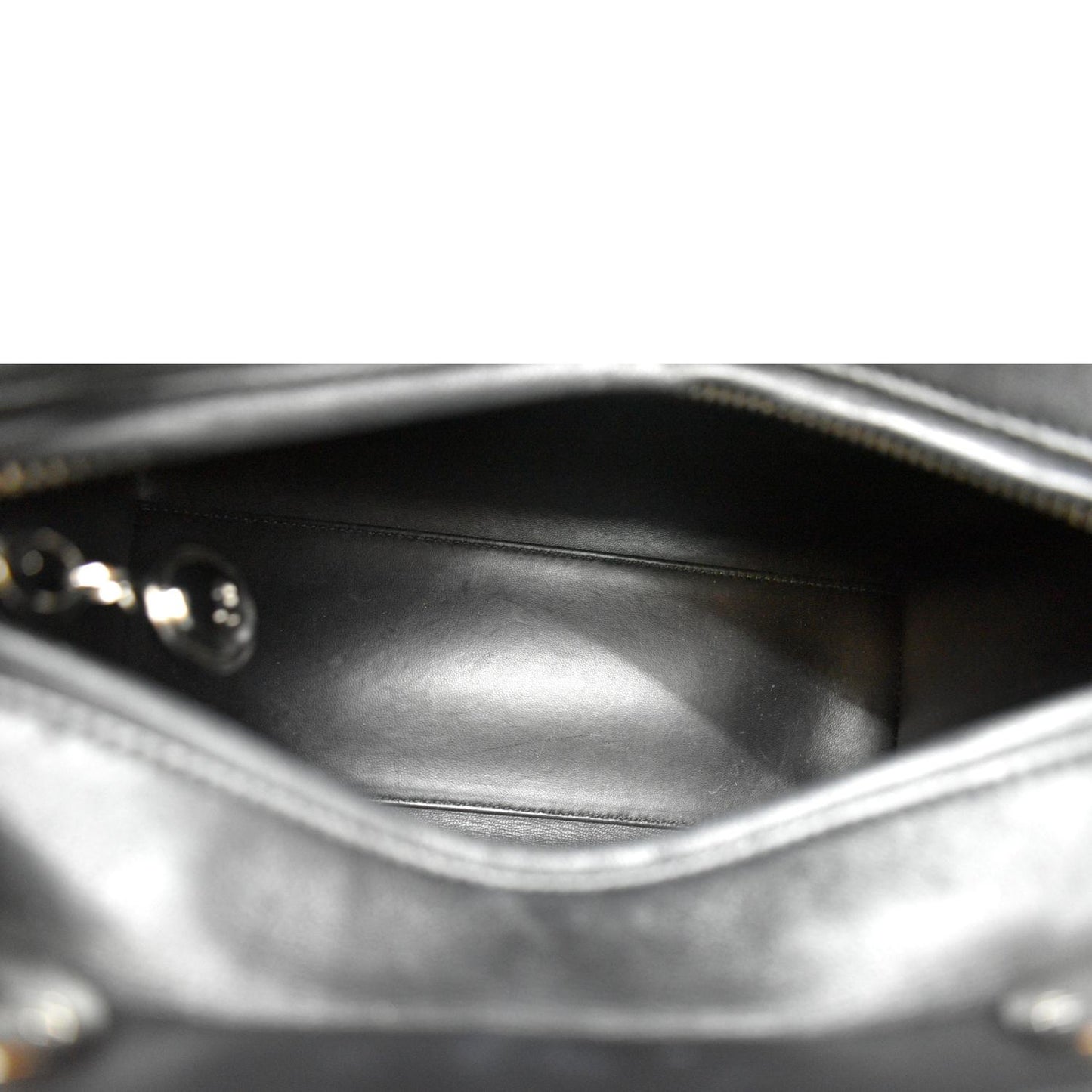 CHRISTIAN DIOR Lady Dior Embroidered Calfskin Shoulder Bag Black