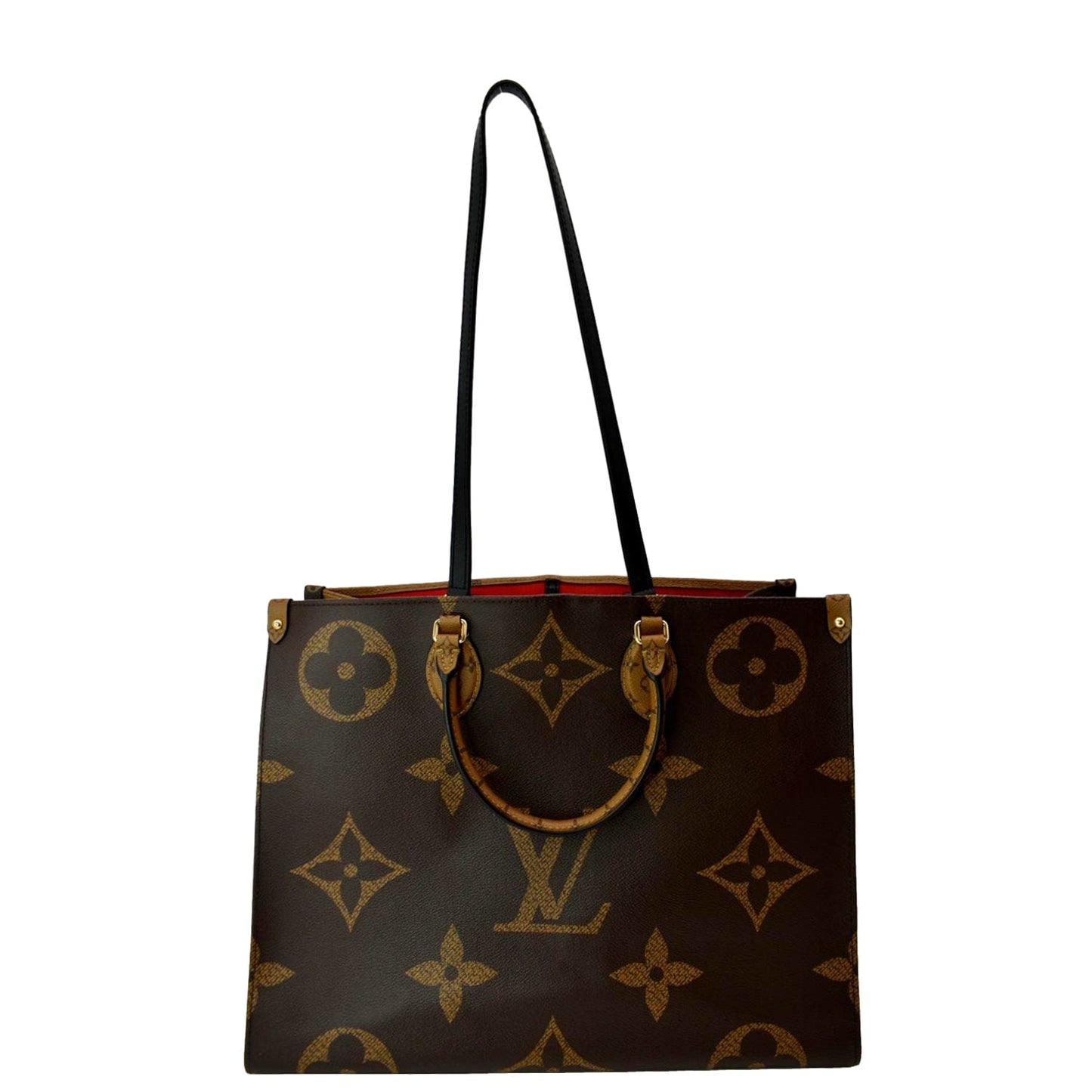 LOUIS VUITTON Onthego GM Giant Monogram Canvas Tote Shoulder Bag Brown