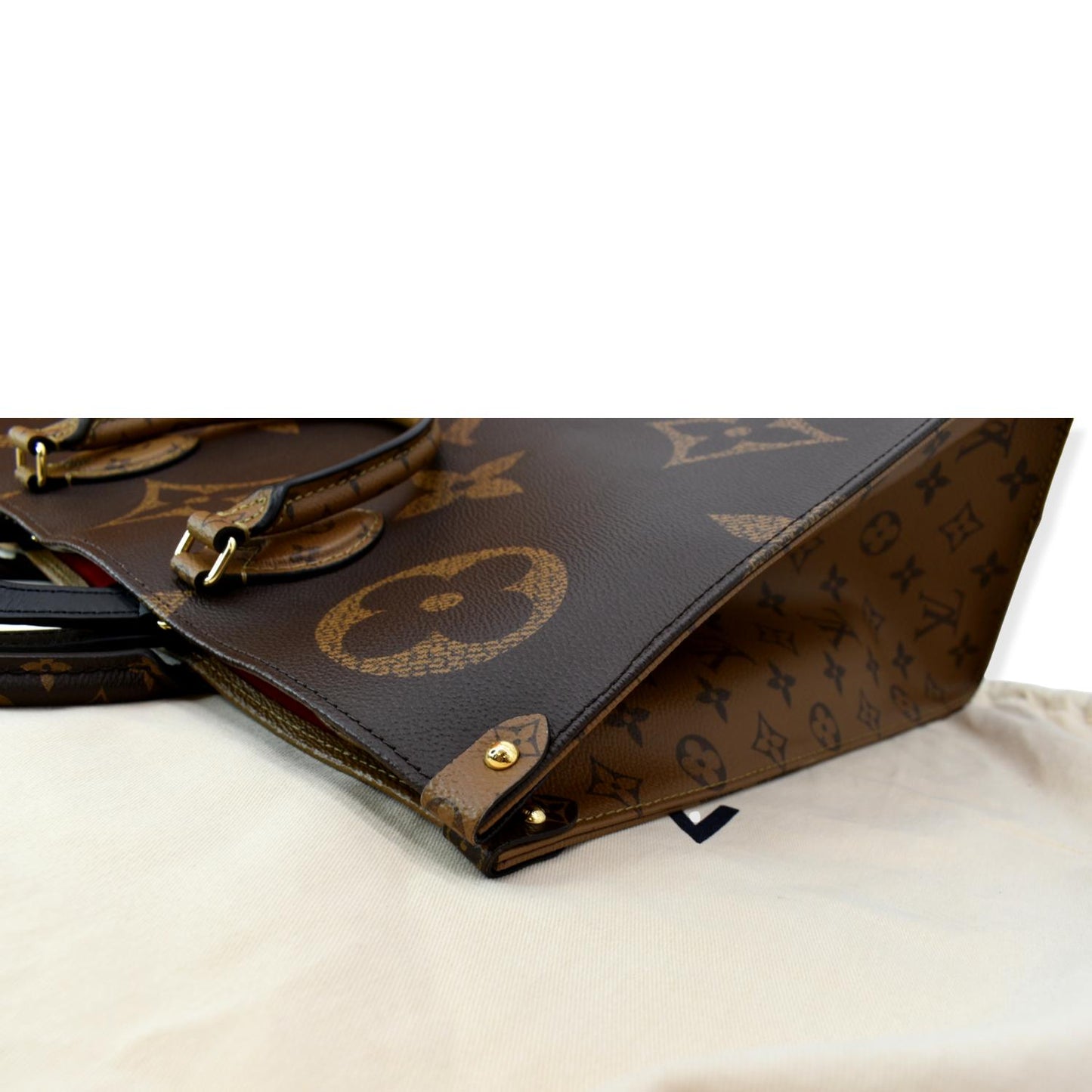 LOUIS VUITTON Onthego GM Giant Monogram Canvas Tote Shoulder Bag Brown