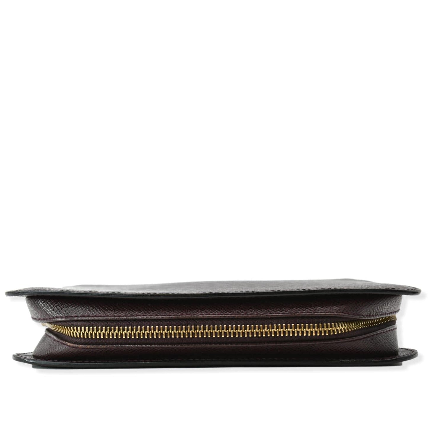 LOUIS VUITTON Orsay Taiga Leather Clutch Bag Purple