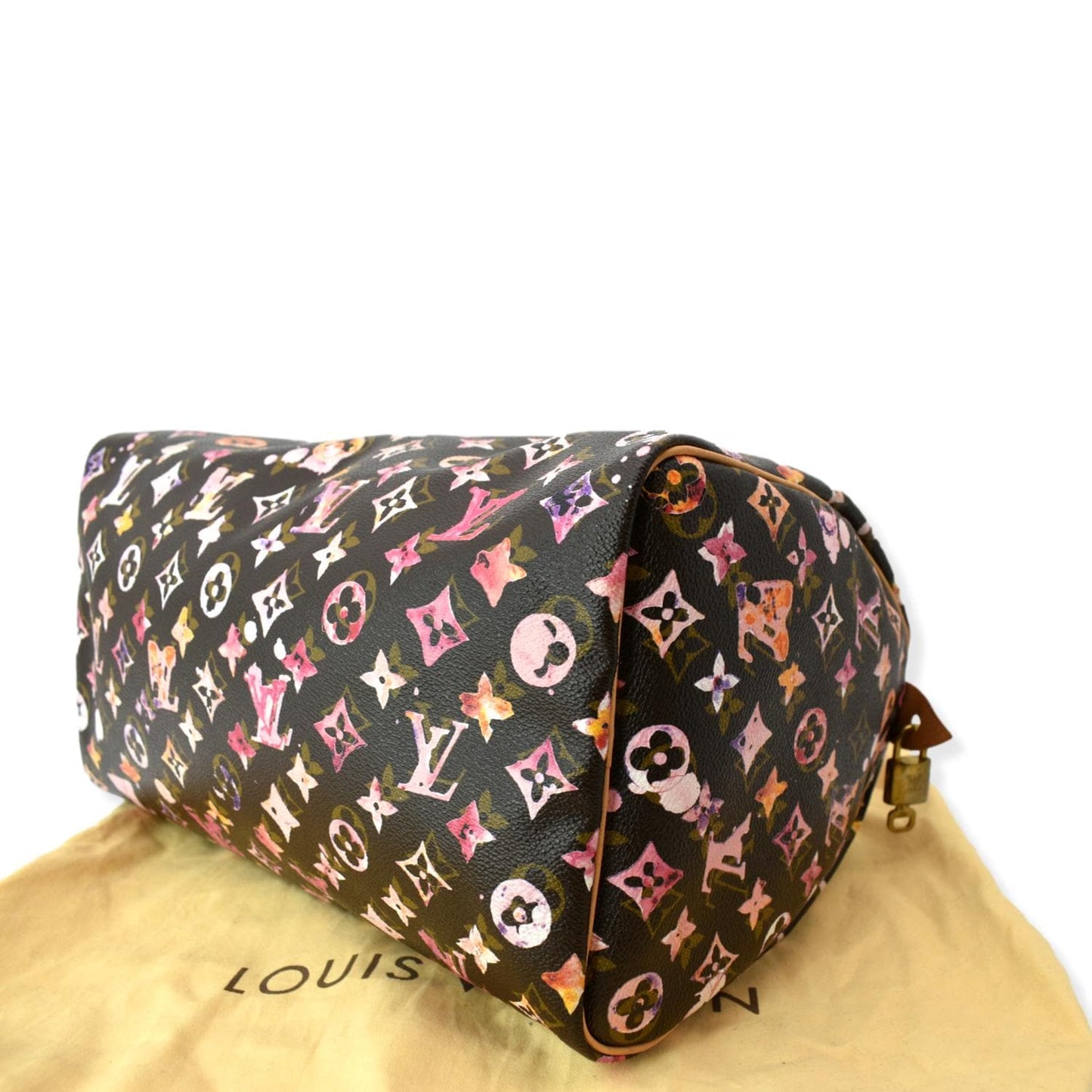 LOUIS VUITTON Richard Prince Speedy 35 Monogram Canvas Satchel Bag Multicolor
