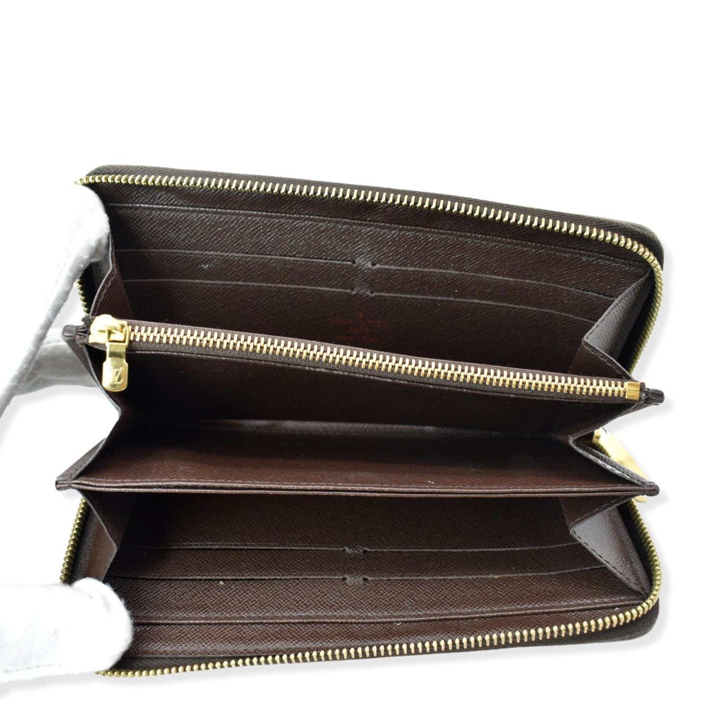 LOUIS VUITTON Zippy Long Damier Ebene Wallet Brown