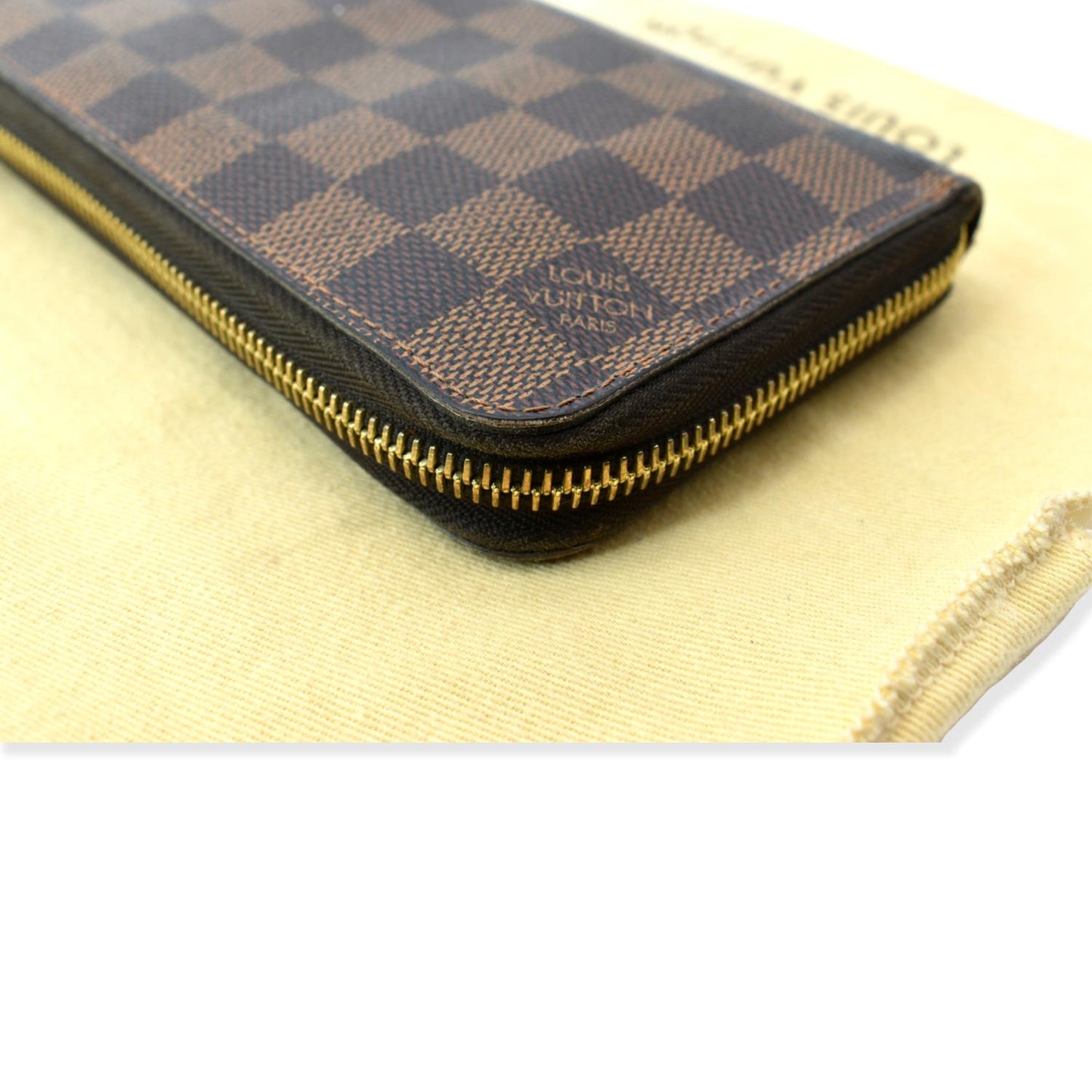 LOUIS VUITTON Zippy Long Damier Ebene Wallet Brown