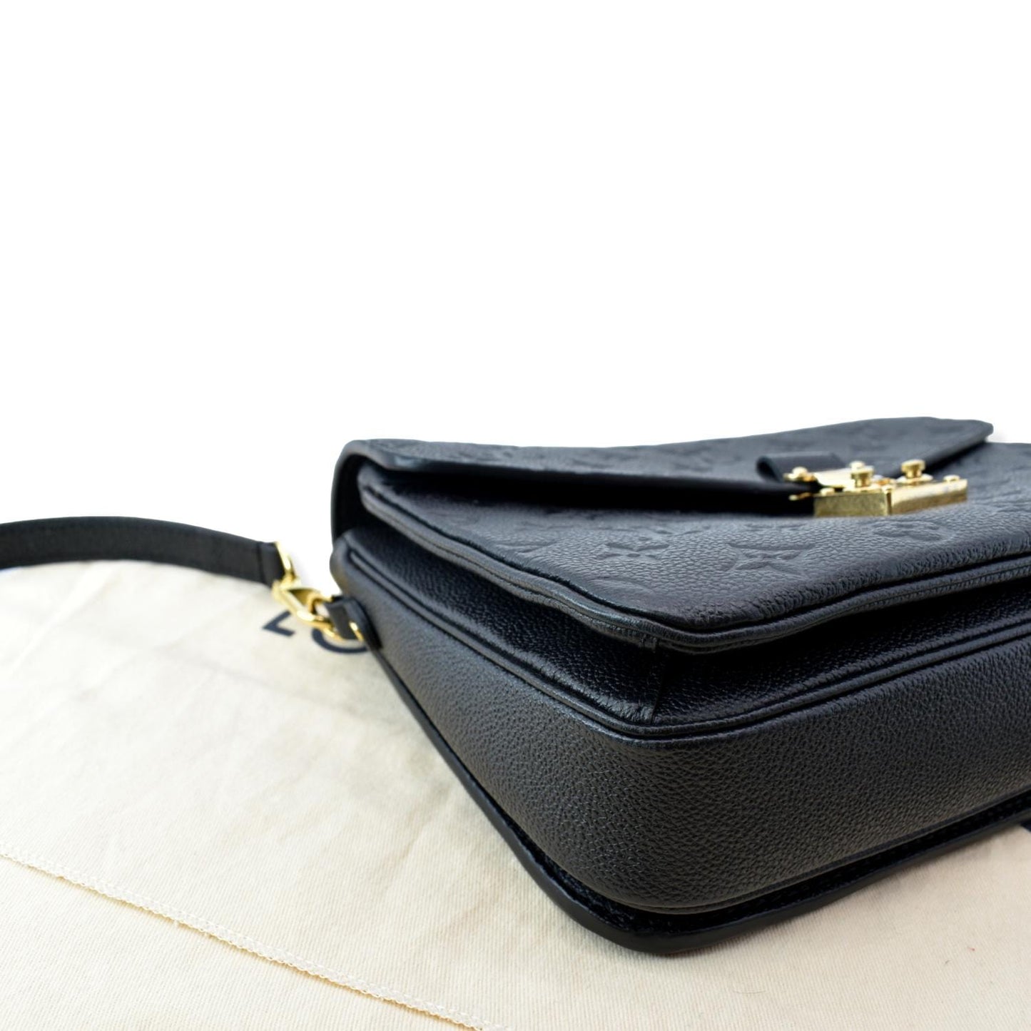 LOUIS VUITTON Metis Pochette Empreinte Leather Crossbody Bag Black