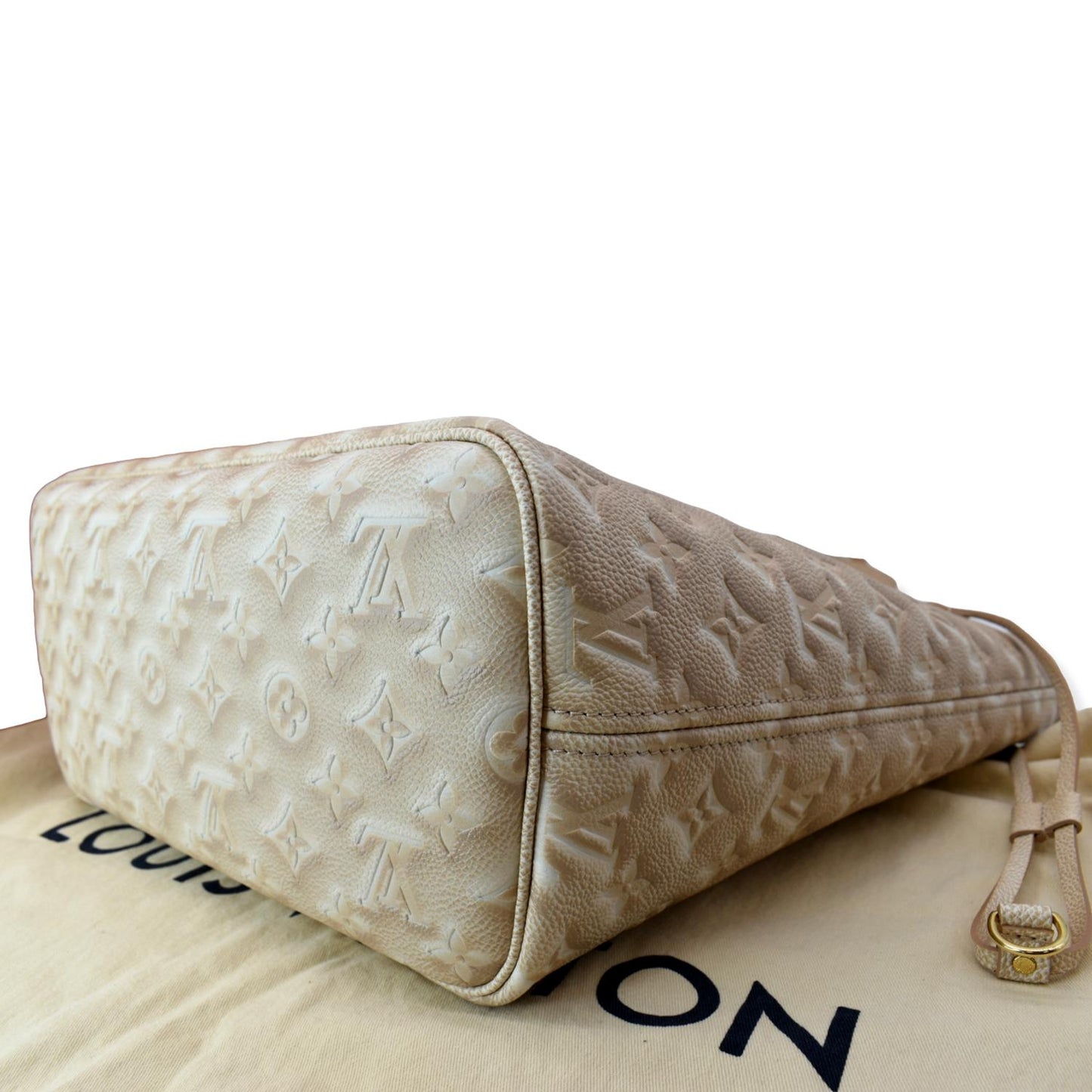 LOUIS VUITTON Stardust Neverfull MM Monogram Leather Tote Bag Pale Beige