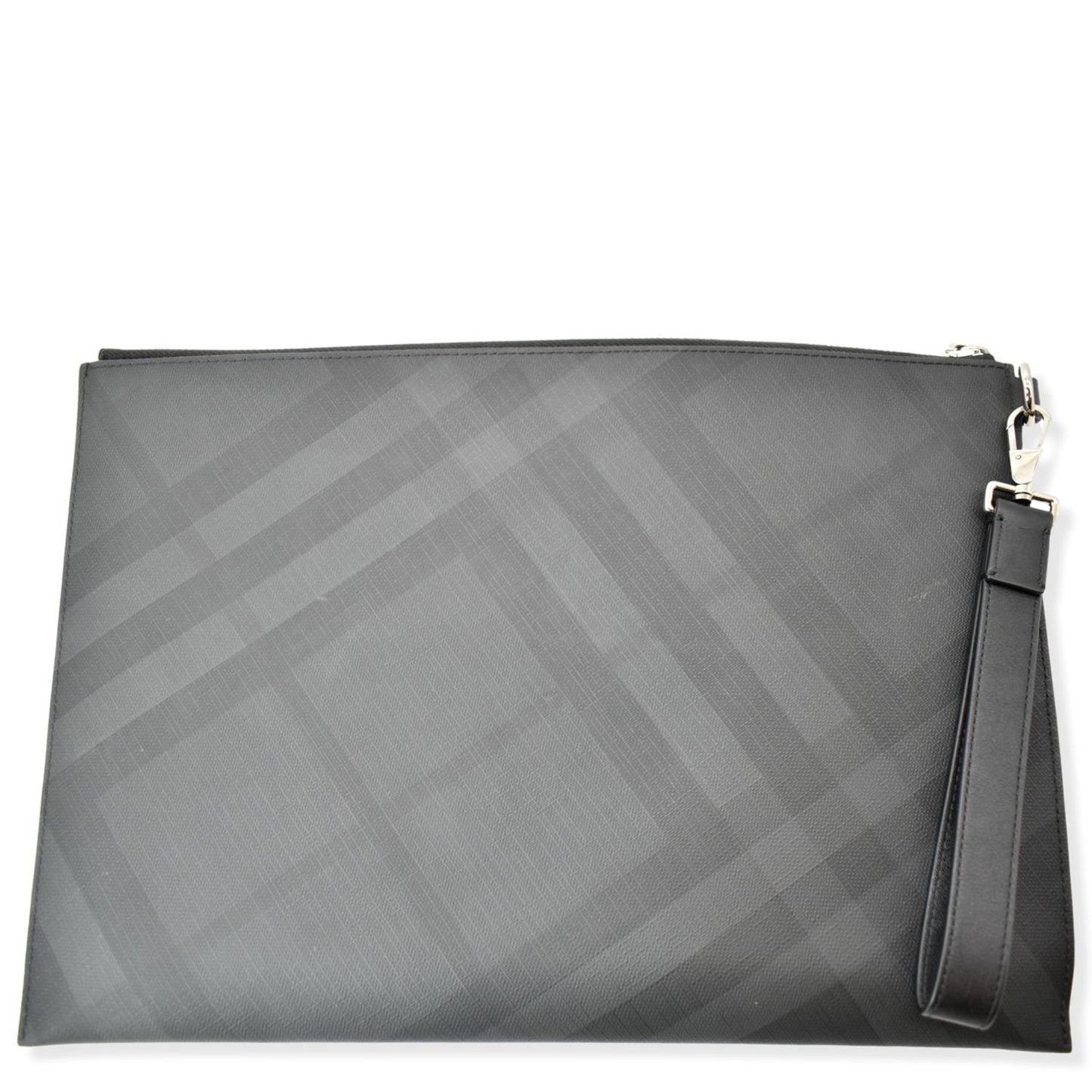 BURBERRY London Check Leather Zip Pouch