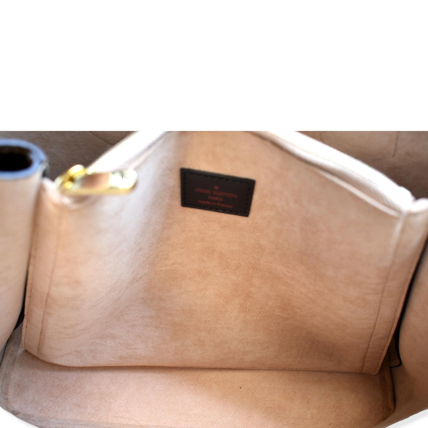 LOUIS VUITTON Kensington Damier Ebene Tote Bag Brown