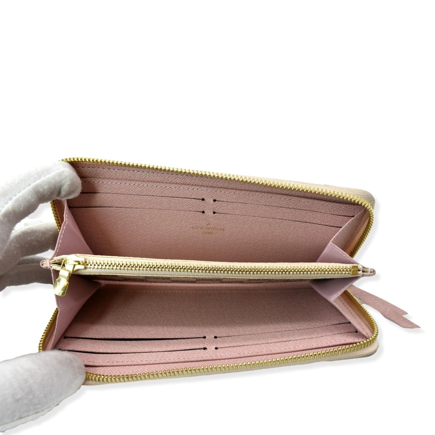 LOUIS VUITTON Clemence Damier Azur Wallet White