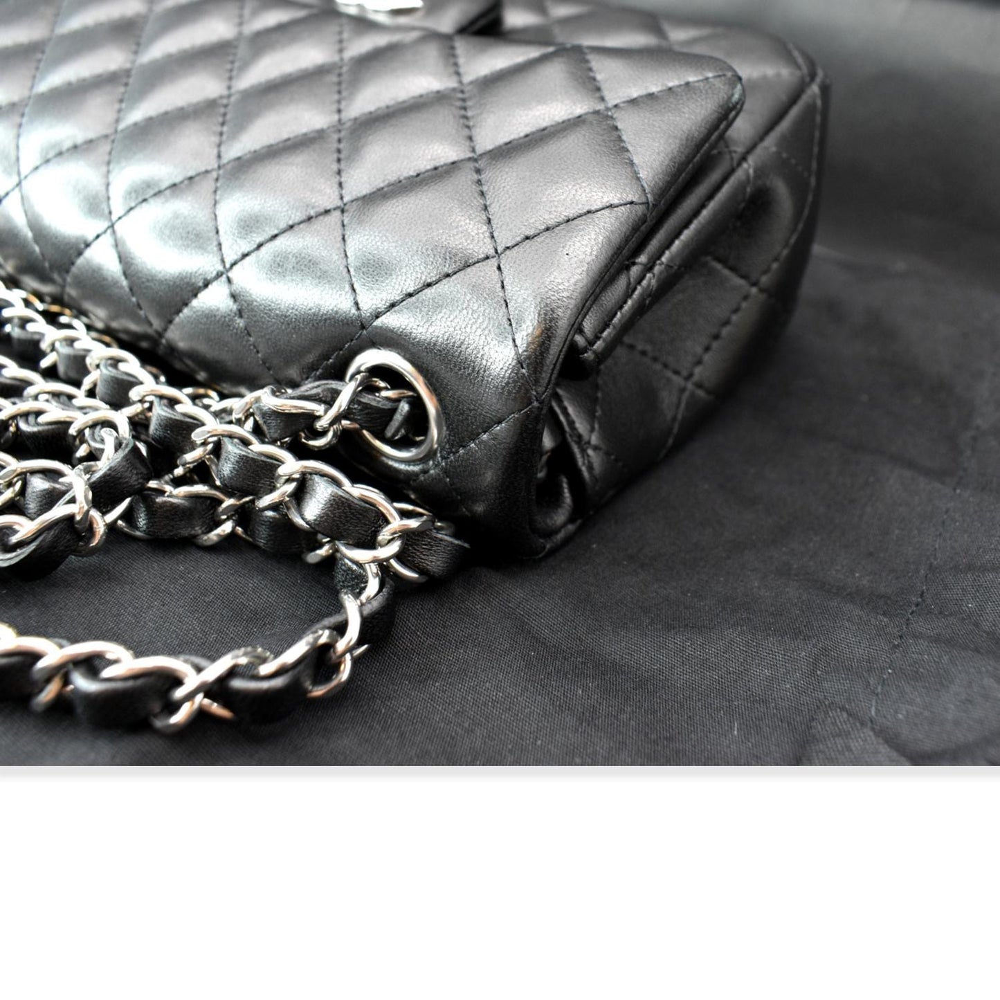 Chanel Classic Rectangle Flap Mini Lambskin Leather Crossbody Bag Black - Hot Deals