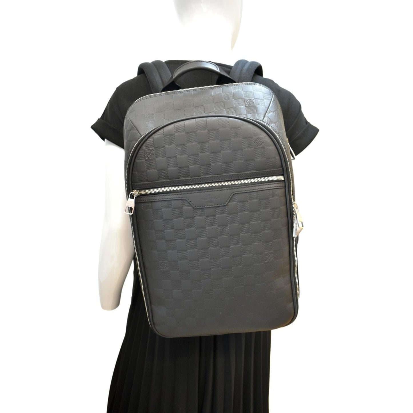 LOUIS VUITTON Michael NV2 Damier Infini Leather Backpack Bag Black