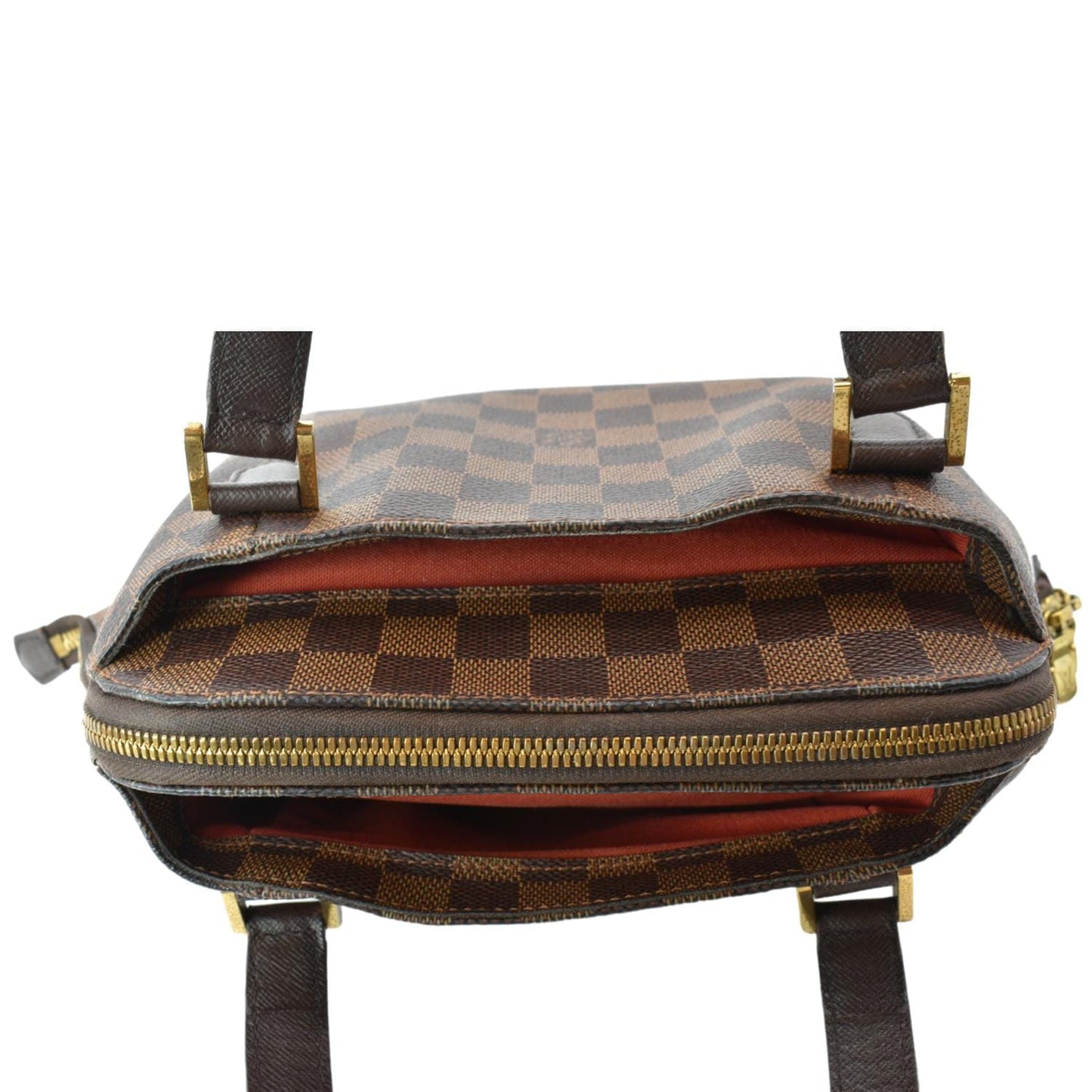 LOUIS VUITTON Belem PM Damier Ebene Satchel Bag Brown